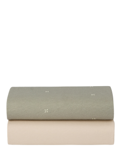 Snüz Crib Fitted Sheet, Sage Cross