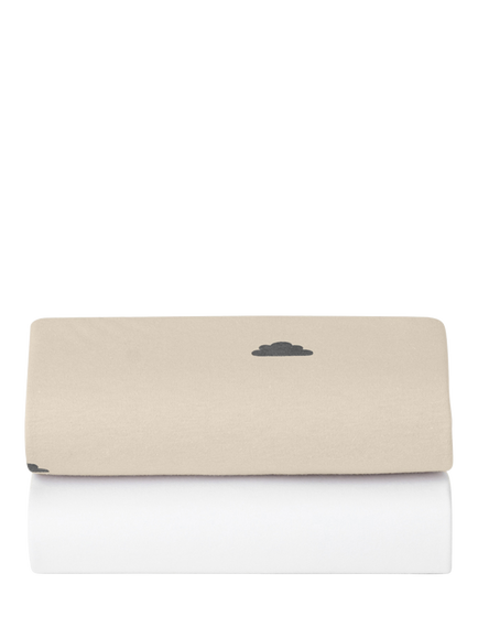 Snüz Moses Basket Fitted Sheet, Pack of 2, Sand Cloud