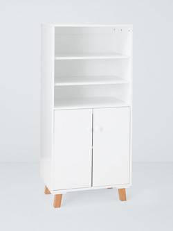 John Lewis Aran Tall Storage Unit, FSC-Certified (Pine Wood, Beech Wood & MDF) White, White/Natural