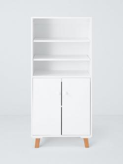 John Lewis Aran Tall Storage Unit, FSC-Certified (Pine Wood, Beech Wood & MDF) White - view 2, White/Natural