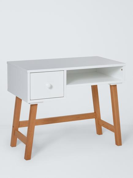 John Lewis Aran Toddler Desk, White, White/Natural