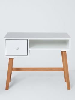 John Lewis Aran Toddler Desk, White - view 2, White/Natural