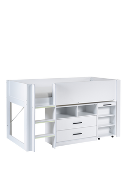 Julian Bowen Otis Mid Sleeper Bed, All White, All White