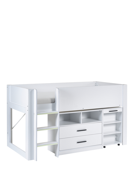 Julian Bowen Otis Mid Sleeper Bed, All White, All White
