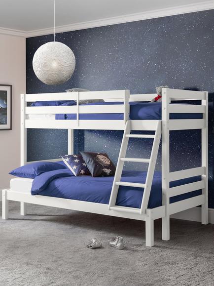 Julian Bowen Merlin Triple Sleeper Bunk Bed - view 2, Surf White