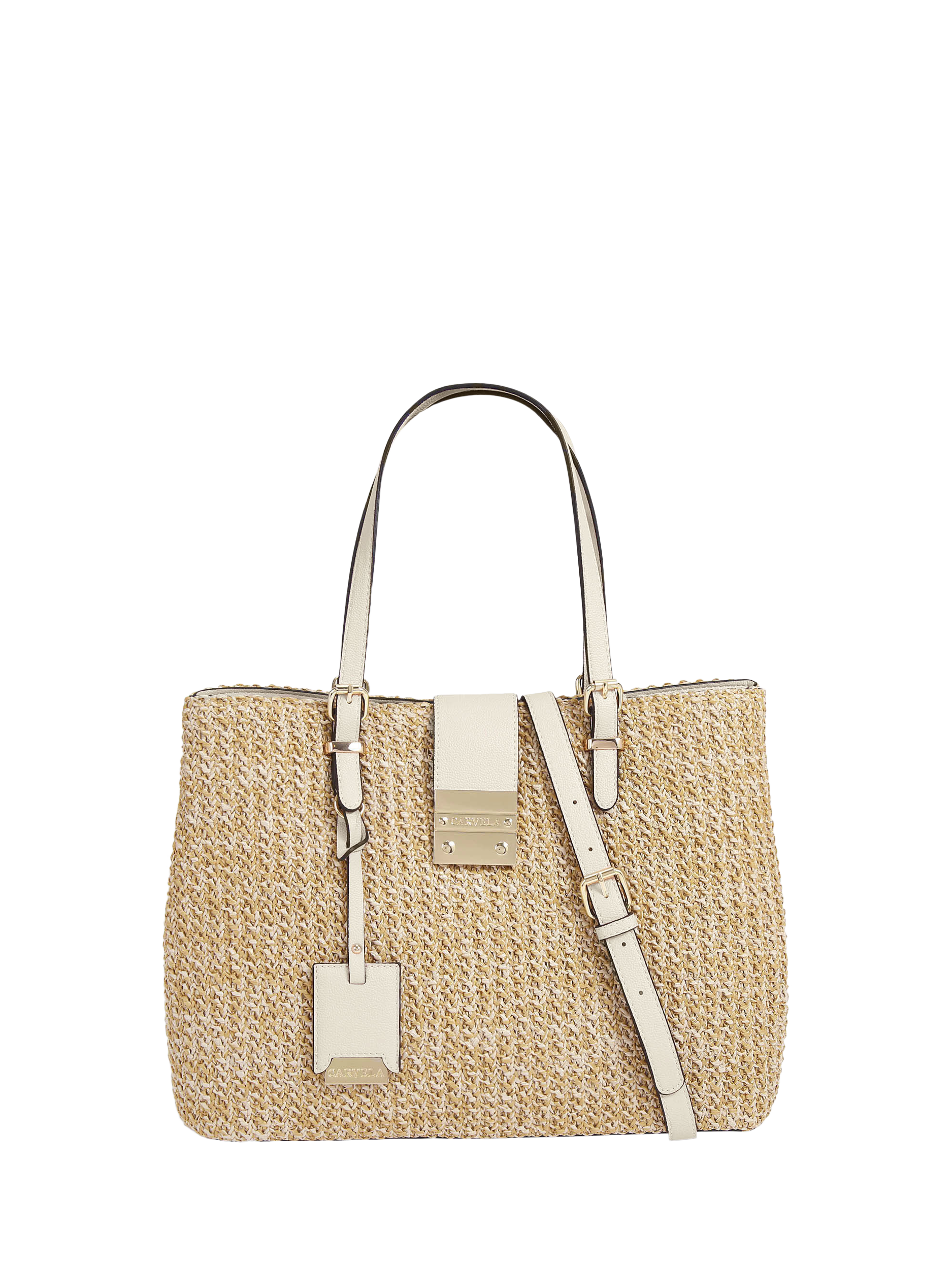 Carvela Mandy Raffia Shoulder Bag, Putty