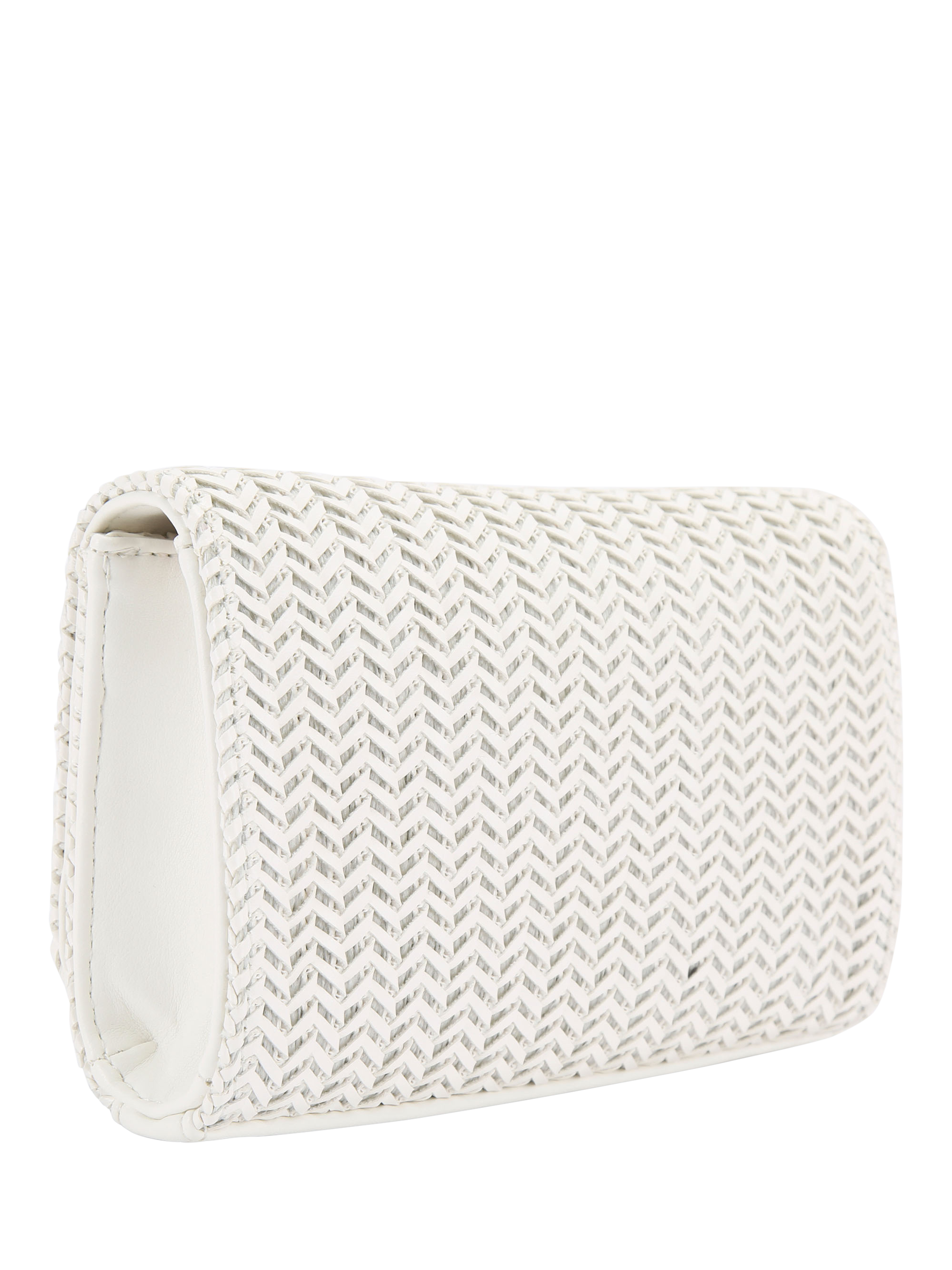 Product image 3 of 4, which shows Carvela Sardinia Weave Clutch Bag, White