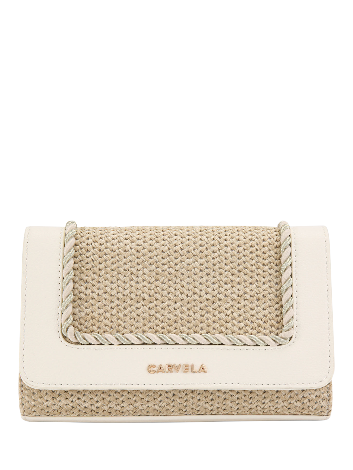 Carvela Sorella Textured Clutch Bag, Oatmeal/Cream