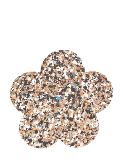 LIGA Beach Clean Recycled Cork Flower Coaster, Set of 4, Multi, Multi