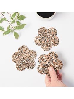 LIGA Beach Clean Recycled Cork Flower Coaster, Set of 4, Multi - view 2, Multi