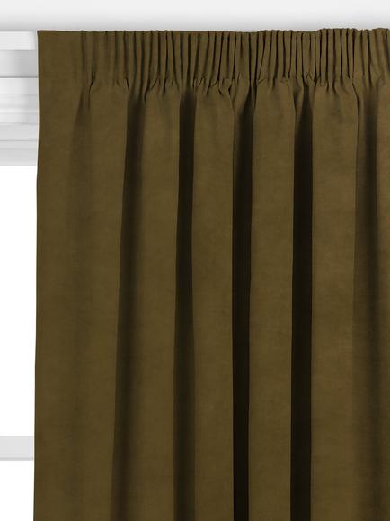 John Lewis Knitted Velvet Made to Measure Curtains or Roman Blind, Dark Olive - view 2, Dark Olive