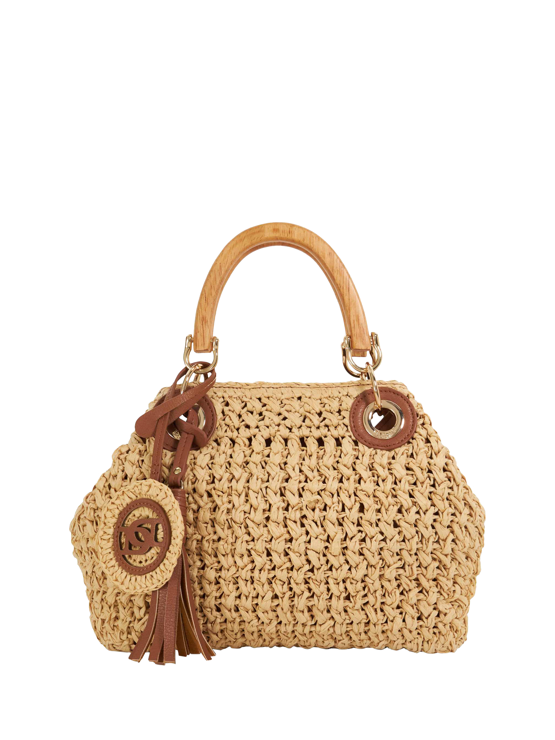Dune Daiquri Raffia Grab Bag, Neutral