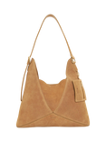 Dune Dearest Suede Hobo Bag, Tan