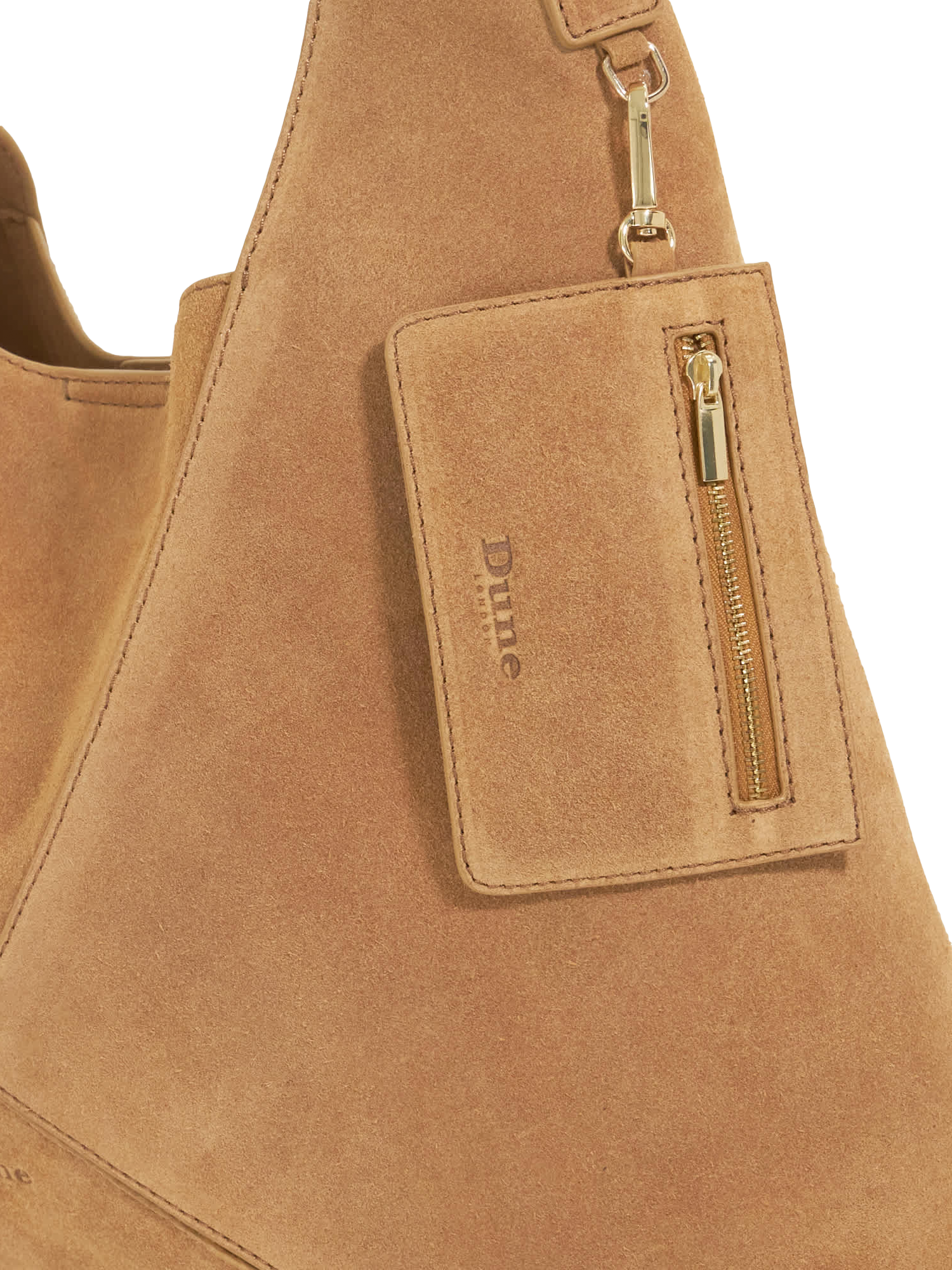 Product image 4 of 4, which shows Dune London Dearest Suede Tote Bag, Tan