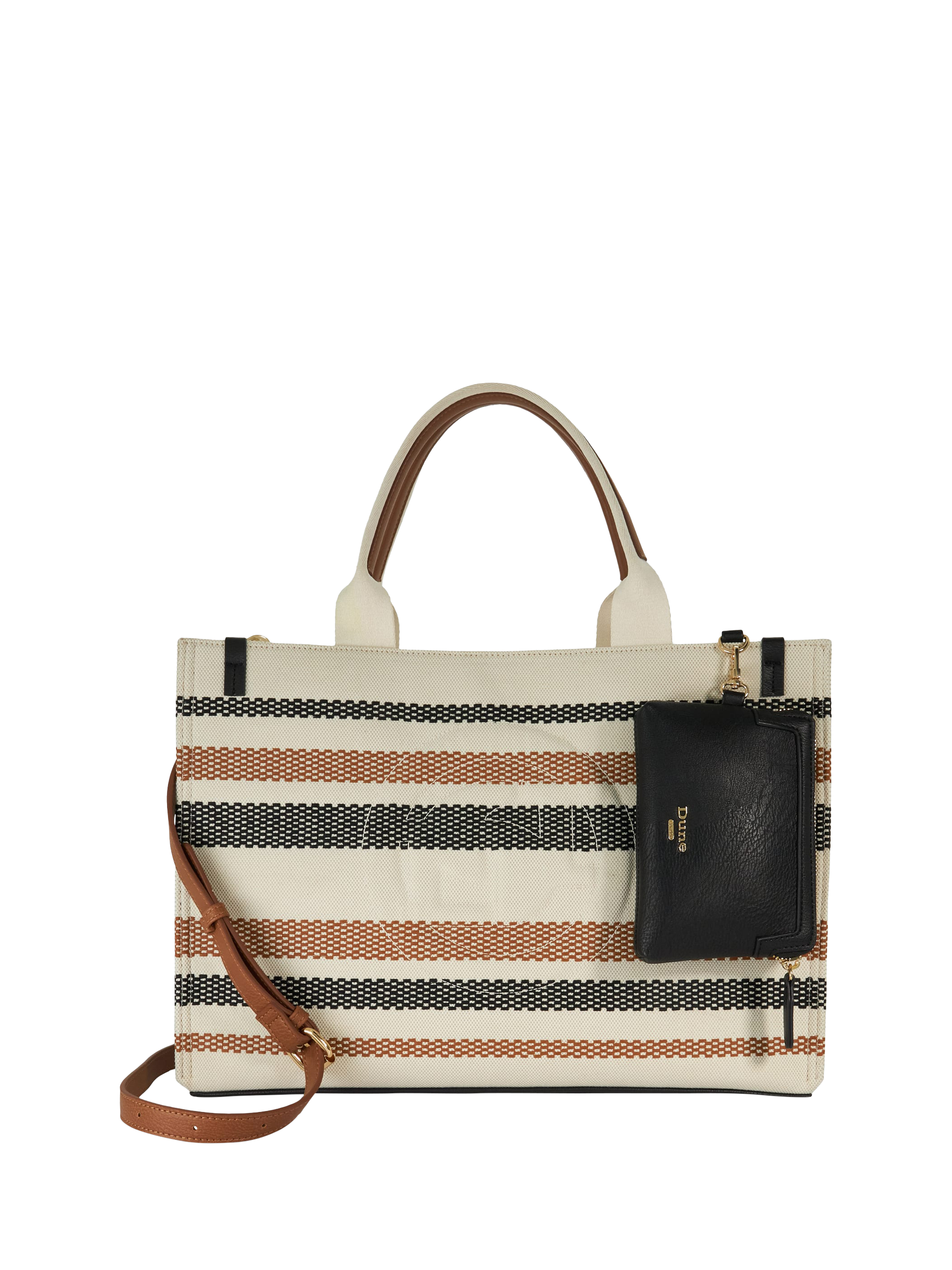 Dune Deltra Striped Canvas Tote Bag, Tan