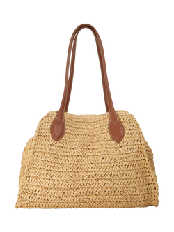 Dune London Devotedly Raffia Tote Bag, Neutral - view 2, Neutral