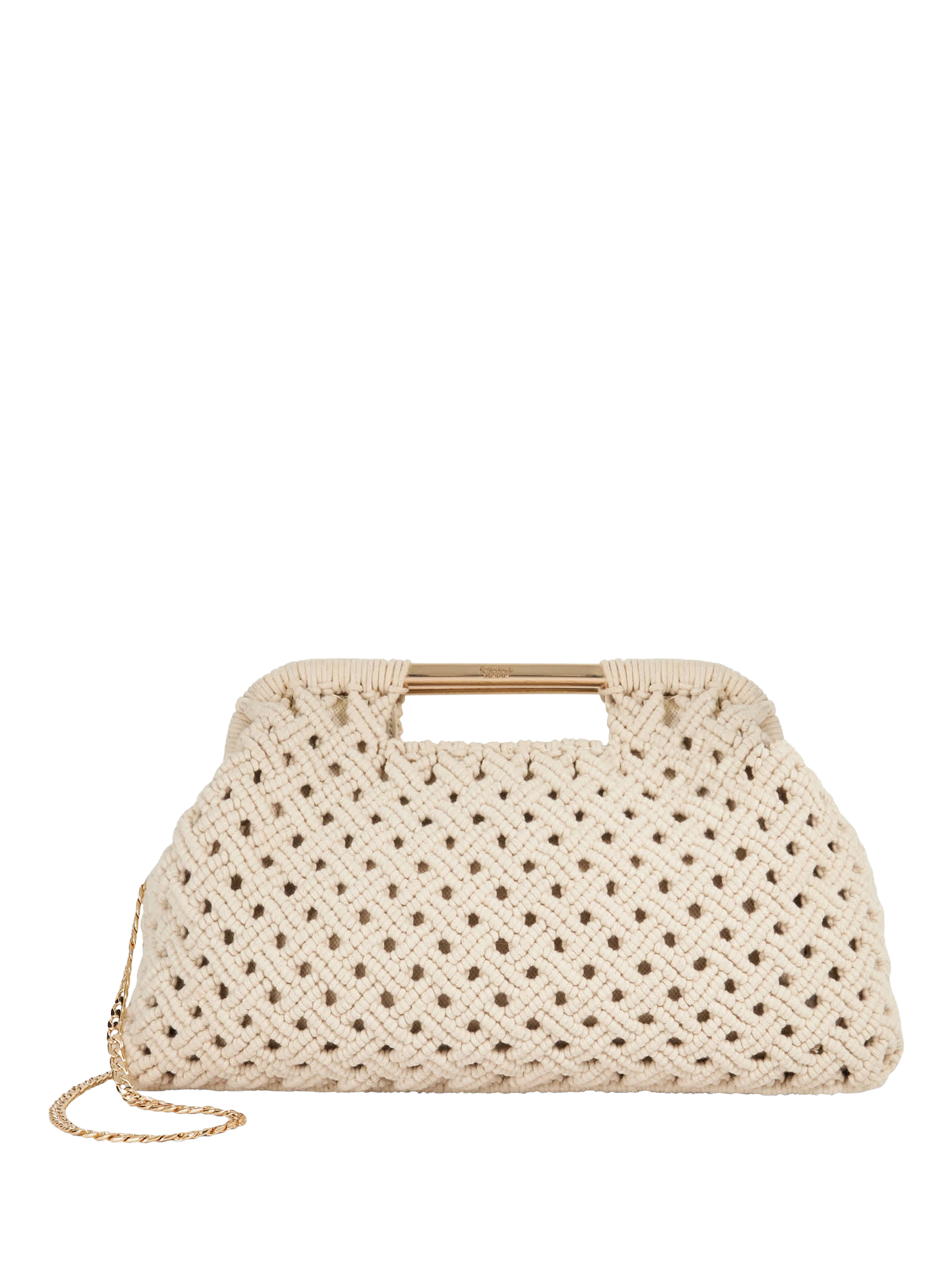 Dune London Elsabeth Raffia Cross Body Clutch Bag, Cream