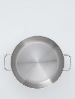 John Lewis 5-Ply Thermacore Stainless Steel Uncoated Chef's Pan & Lid, 28cm - view 2, Stainless Steel