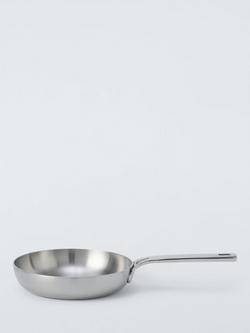 John Lewis 5-Ply Thermacore Stainless Steel Uncoated Frying Pan, 20cm, Stainless Steel