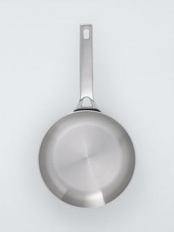 John Lewis 5-Ply Thermacore Stainless Steel Uncoated Frying Pan, 20cm - view 2, Stainless Steel