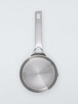 John Lewis 5-Ply Thermacore Stainless Steel Uncoated Milk Pan, 14cm - view 2, Stainless Steel