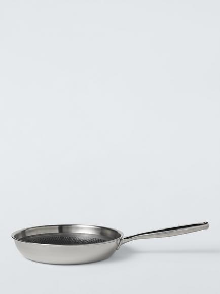 John Lewis Hybrid Stainless Steel Non-Stick Frying Pan, Silver