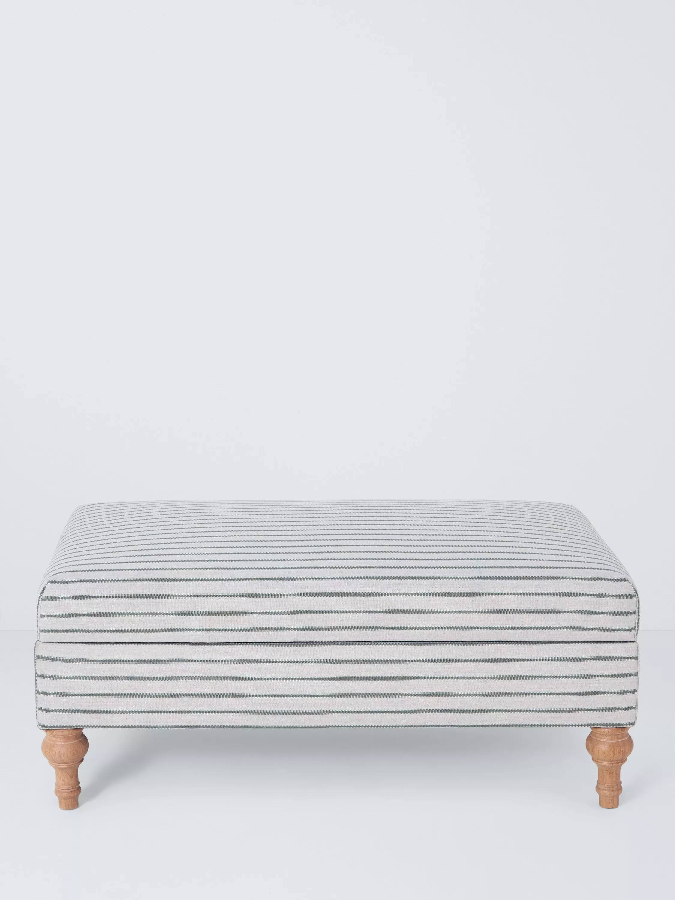 John Lewis Classic Storage Footstool, Green Stripe