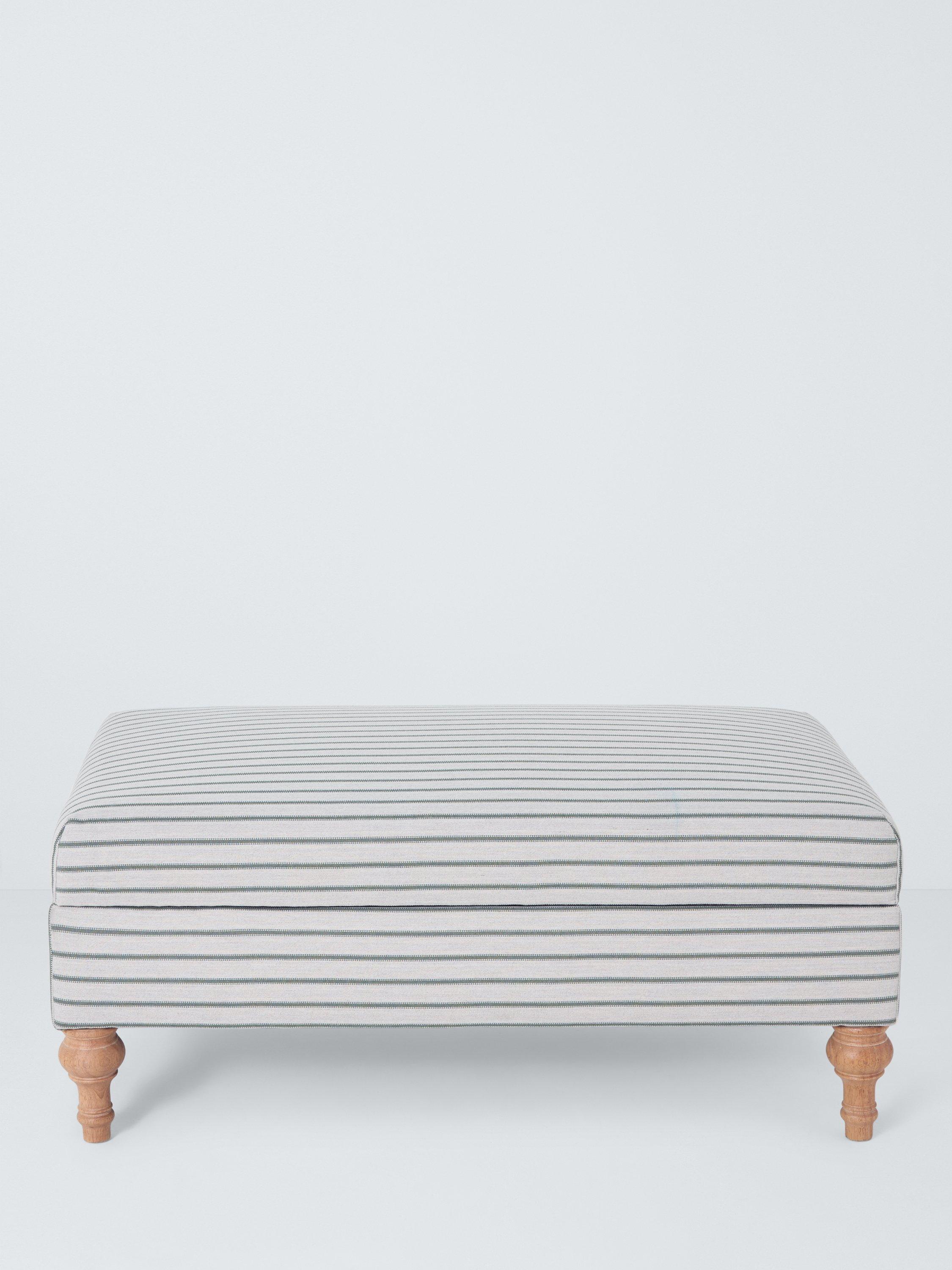 Classic Range, John Lewis Classic Storage Footstool, Green Stripe