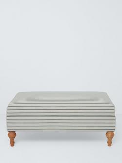 John Lewis Classic Storage Footstool, Green Stripe, Green Stripe