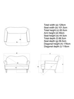 John Lewis Marlborough Small 2 Seater Sofa, Natural Stripe - view 2, Natural Stripe