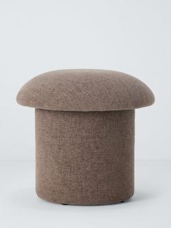 John Lewis ANYDAY Mushroom Footstool, Brown Chenille