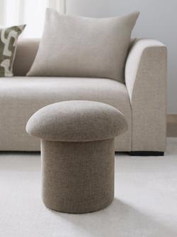 John Lewis ANYDAY Mushroom Footstool - view 2, Brown Chenille