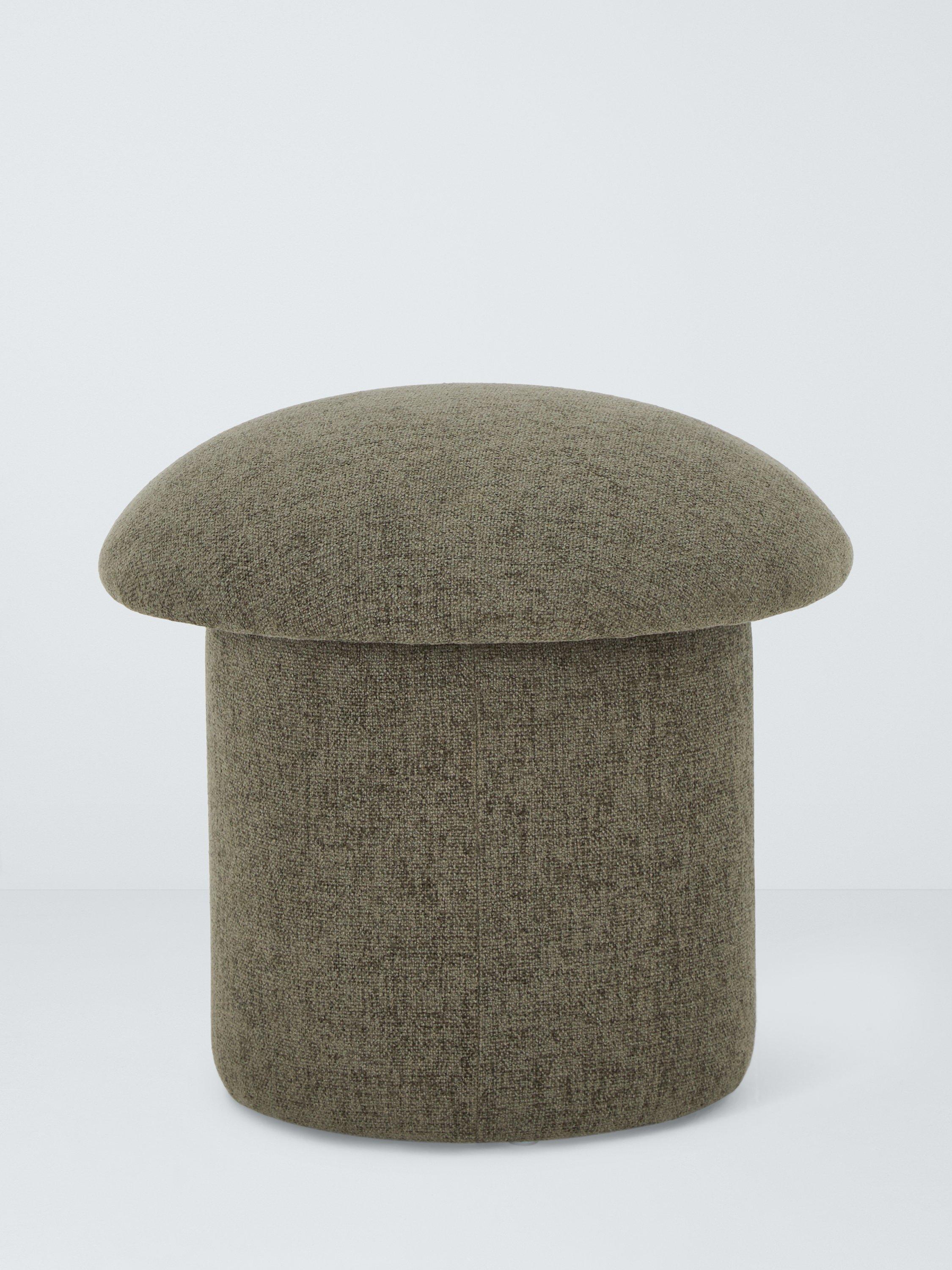 Mushroom Range, John Lewis ANYDAY Mushroom Footstool, Green Chenille