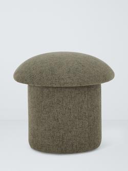 John Lewis Mushroom Footstool, Green Chenille