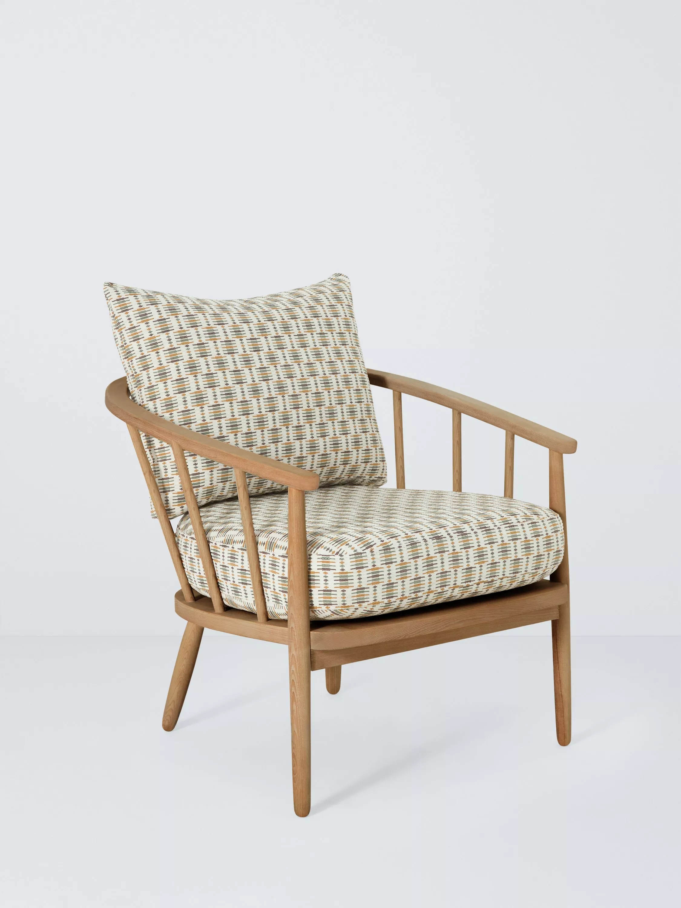 John Lewis Frome Armchair, Vintage Ash Leg, Bala Check Avocado