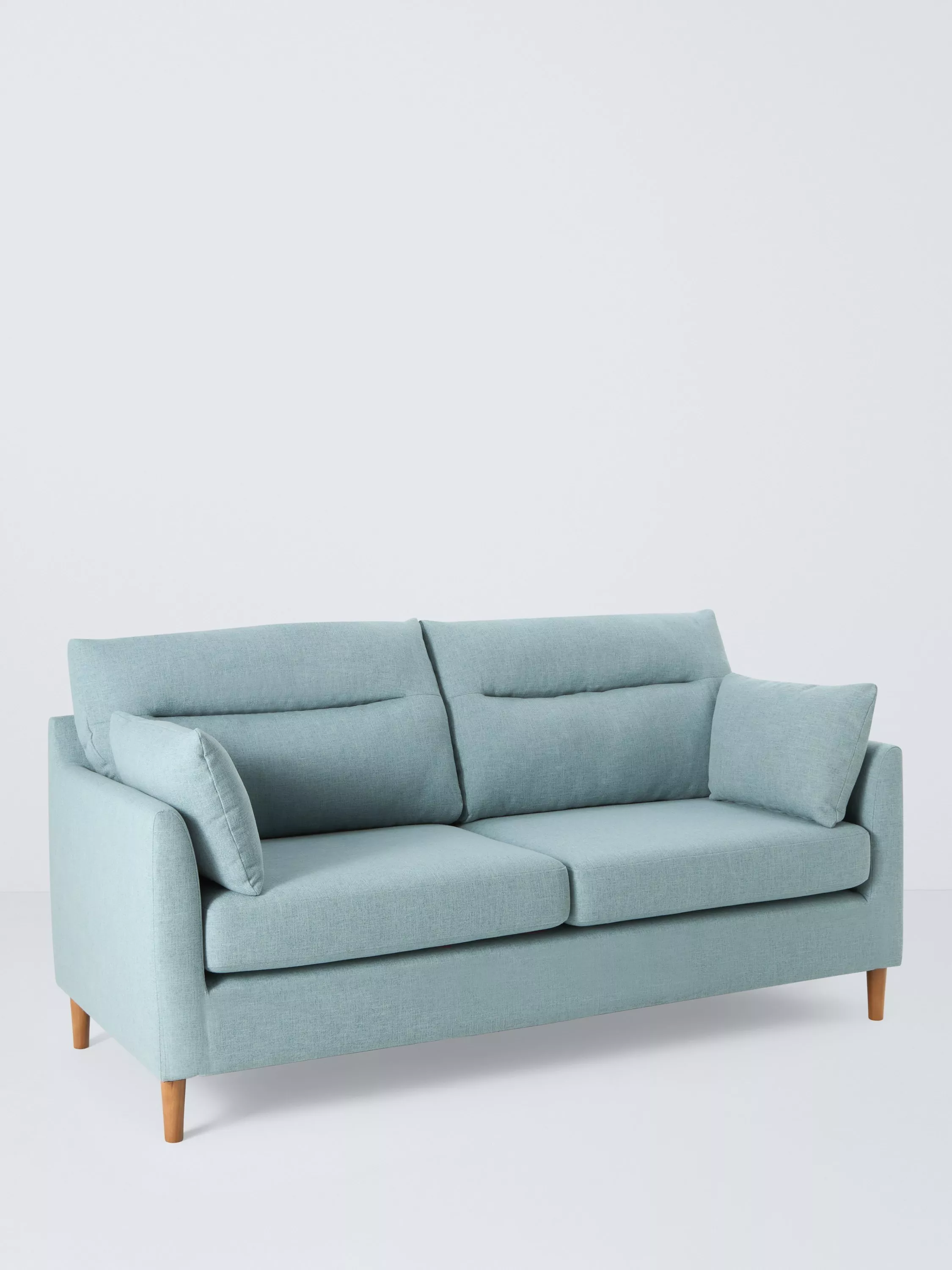 John Lewis Munro High Back Medium 2 Seater Sofa, Light Leg, Textured Linen Duck Egg