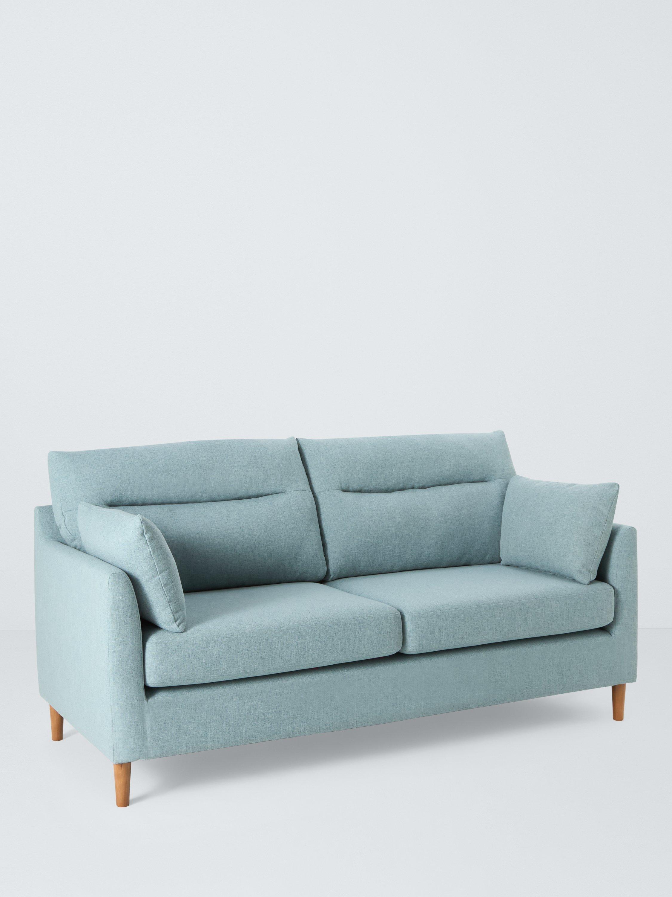 Munro Range, John Lewis Munro High Back Medium 2 Seater Sofa, Light Leg, Textured Linen Duck Egg