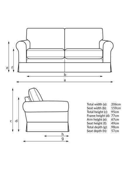 John Lewis Padstow II Large 3 Seater Sofa, Senne Wide Stripe - view 2, Jlpsenne