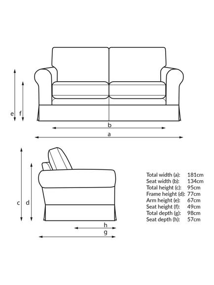 John Lewis Padstow II Medium 2 Seater Sofa, Senne Wide Stripe - view 2, Jlpsenne