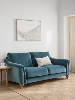John Lewis Bromley Large 3 Seater Sofa - view 2, Soft Chenille Teal