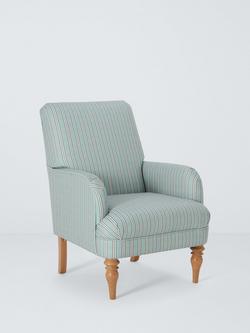 John Lewis Brownsea Armchair, Light Leg, Ticking Stripe Sage