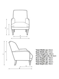 John Lewis Brownsea Armchair, Light Leg - view 2, Ticking Stripe Sage