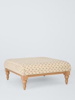 John Lewis Willowmere Footstool, Light Leg, Bala Check Ochre, Bala Check Ochre
