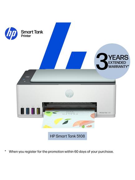 HP Smart Tank 5108 All-in-One Wireless Printer, White - view 2, White