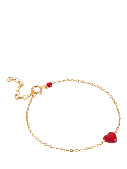 ENAMEL Copenhagen Amore Bracelet, Yellow Gold/Red