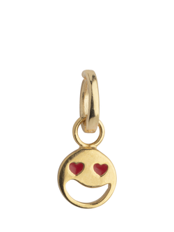 ENAMEL Copenhagen Chunky Smiley Charm, Red/Gold, Yellow Gold