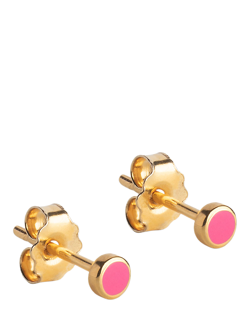 Product image 1 of 3, which shows ENAMEL Copenhagen Enamel Studs, Pink/Gold
