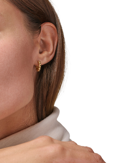 ENAMEL Copenhagen Ball Hoop Earrings - view 2, Gold