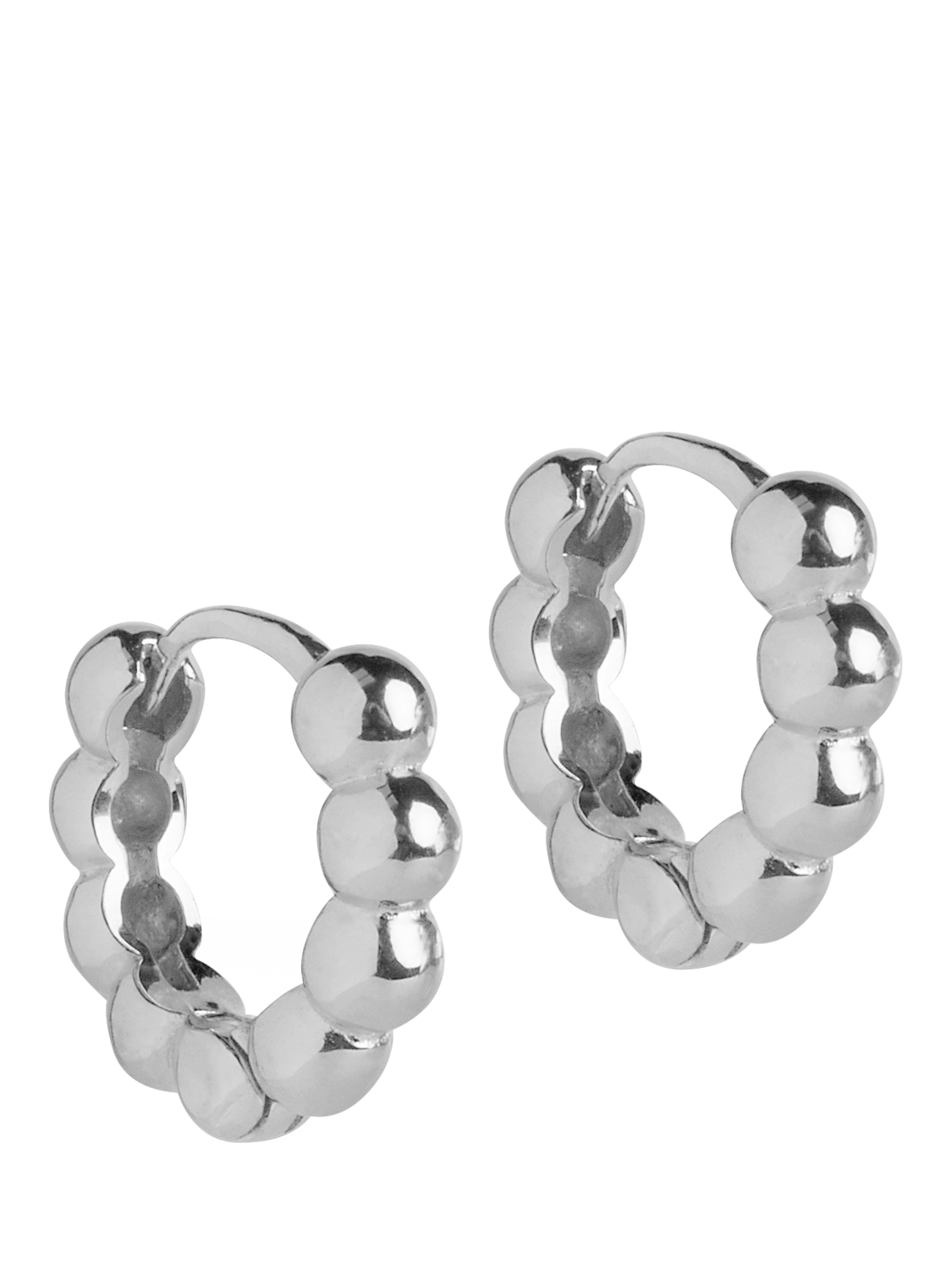 Product image 1 of 3, which shows ENAMEL Copenhagen Ball Hoop Earrings, Silver