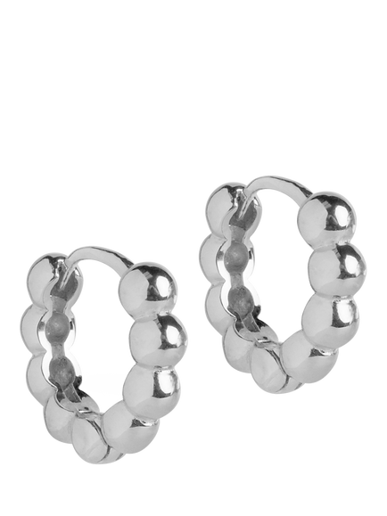 ENAMEL Copenhagen Ball Hoop Earrings, Silver
